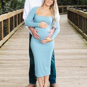 Hello Molly Sky Blue Long Sleeve Dress